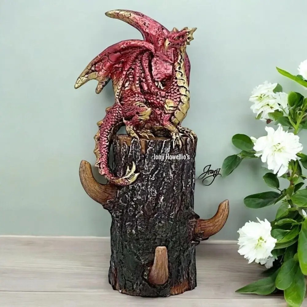 Crimson Helper Red Dragon Tree Perch Wall Mount Keys Hanger Key Hook Nemesis Now