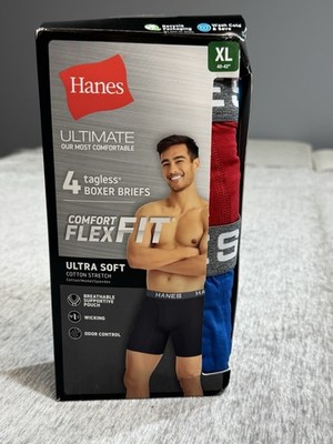 Hanes Boxer Briefs Mens XL 4 Pack Comfort Flex Waist Wicking Odor Control