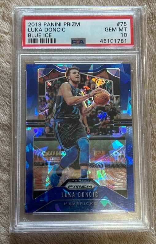 2019-20 Panini Prizm Luka Doncic Blue ICE 66 /99 PSA 10 Gem Mint