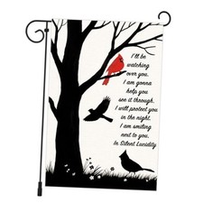 Guarding You in Heaven Garden Flags Funeral Memorial Banner No Stick I will