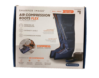 Sharper Image Flex Leg Recovery Air Compression Massage Boots Size Small Medium