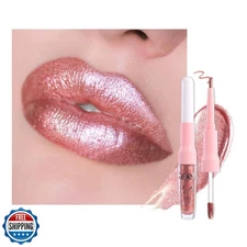 Rose Gold Metallic Lip Liner and Lipstick Combo Lip Gloss Tints Stain Set Mak