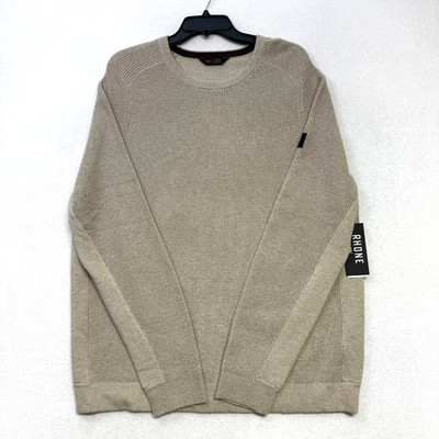 Rhone Men s Crewneck Sweater XL Stone Marle Wool Cashmere Blend Premium Knit NWT