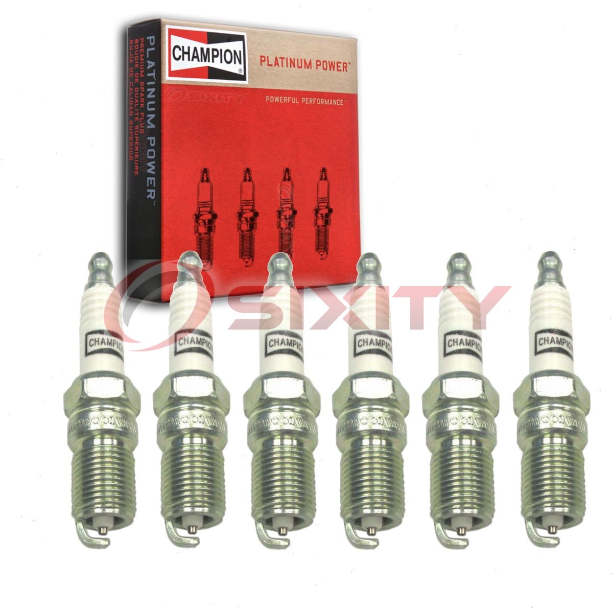 6 pc Champion Platinum Spark Plugs for 1988-1991 Mercedes-Benz 300SEL 3.0L gi
