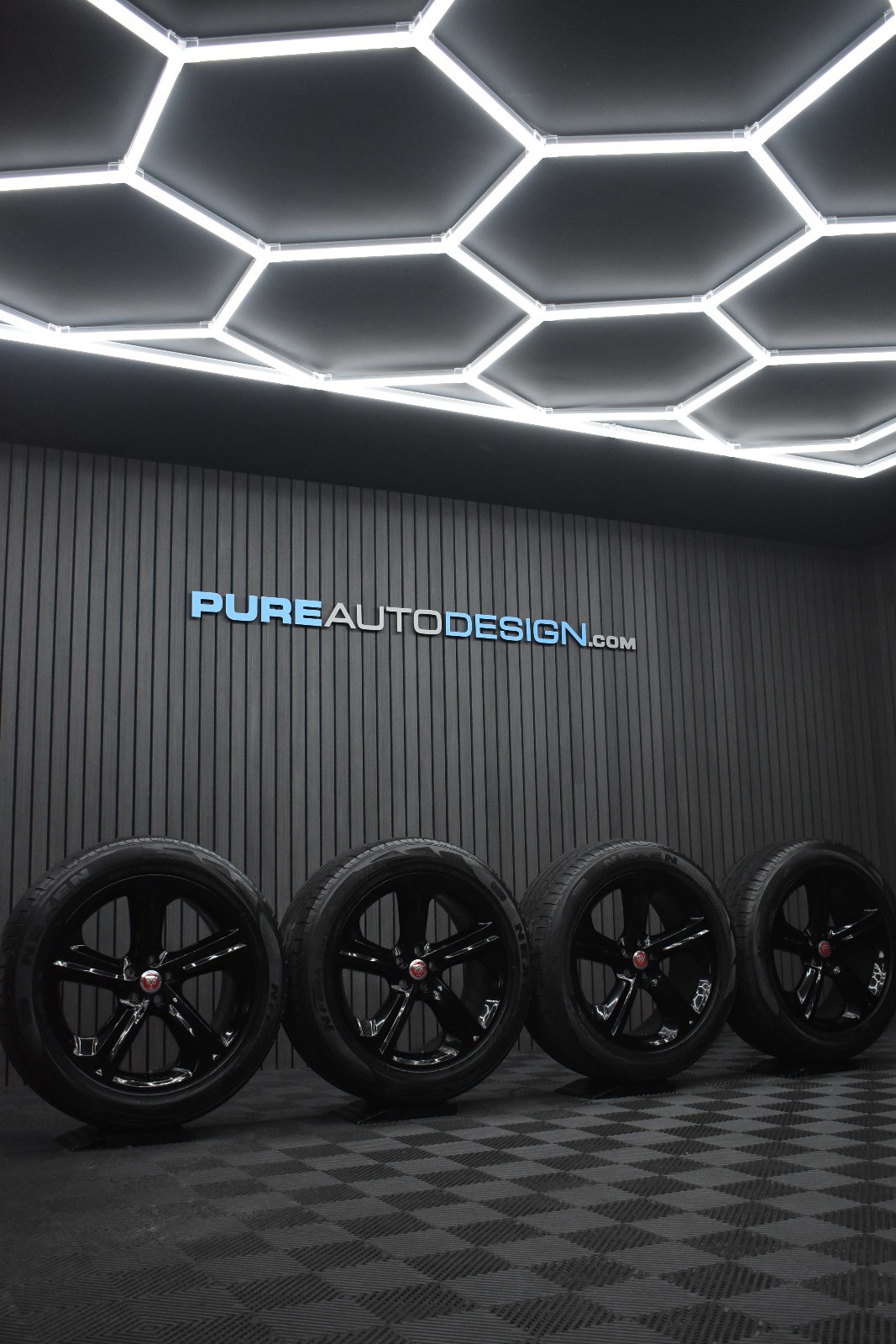Jaguar F Pace 20 Inch Alloy Wheels REFURBISHED BLACK Genuine With Nexen Tyres x4