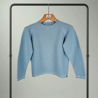 Bequemer 3D gestrickter Pullover ''Nina'' aus Bio-Baumwolle: MÄSH Made im Ländle