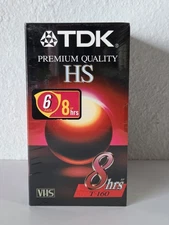 6 Pack TDK HS 8 Hour Blank VHS Tapes T-160 High Standard Premium Quality