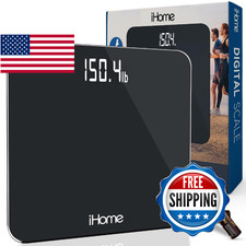 iHome Digital Bathroom Scale Body Weight w/ Batteries - 400lb Capacity
