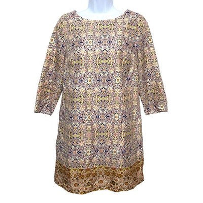 The Limited Tunic Dress S Boho Mosaic Colorful Fall Retro Hippie Artsy Back Zip 