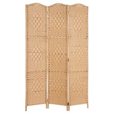 3 Panel Natural Weave Hand Made Wicker Folding Room Divider Separator Screen#205