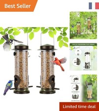 Mangeoires à Oiseaux Lot de 2 en Métal – Design Robuste et Élégant pour Jardin