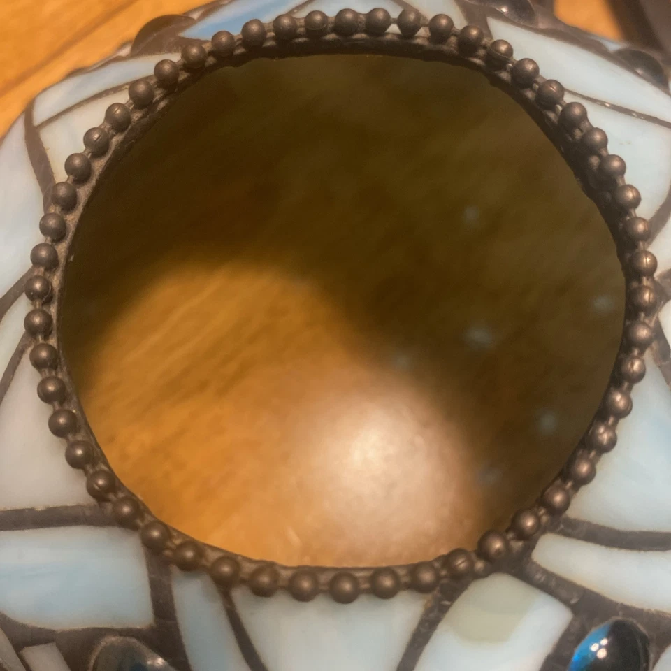 Suporte de vela estilo Tiffany água nascente luz de festa sombra - Imagem 3 de 4