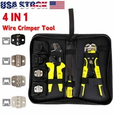 Wire Crimpers Ratcheting Terminal Crimping Pliers Cord End Terminals 4 In 1 Tool