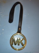 Michael Kors leather and gold Purse Charm Key Fob Bag Charm