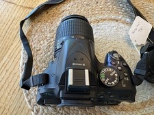 Nikon D5200 Black 24.1 MP Digital SLR Camera 18-55 55-200 Lenses Low Shutter Ct