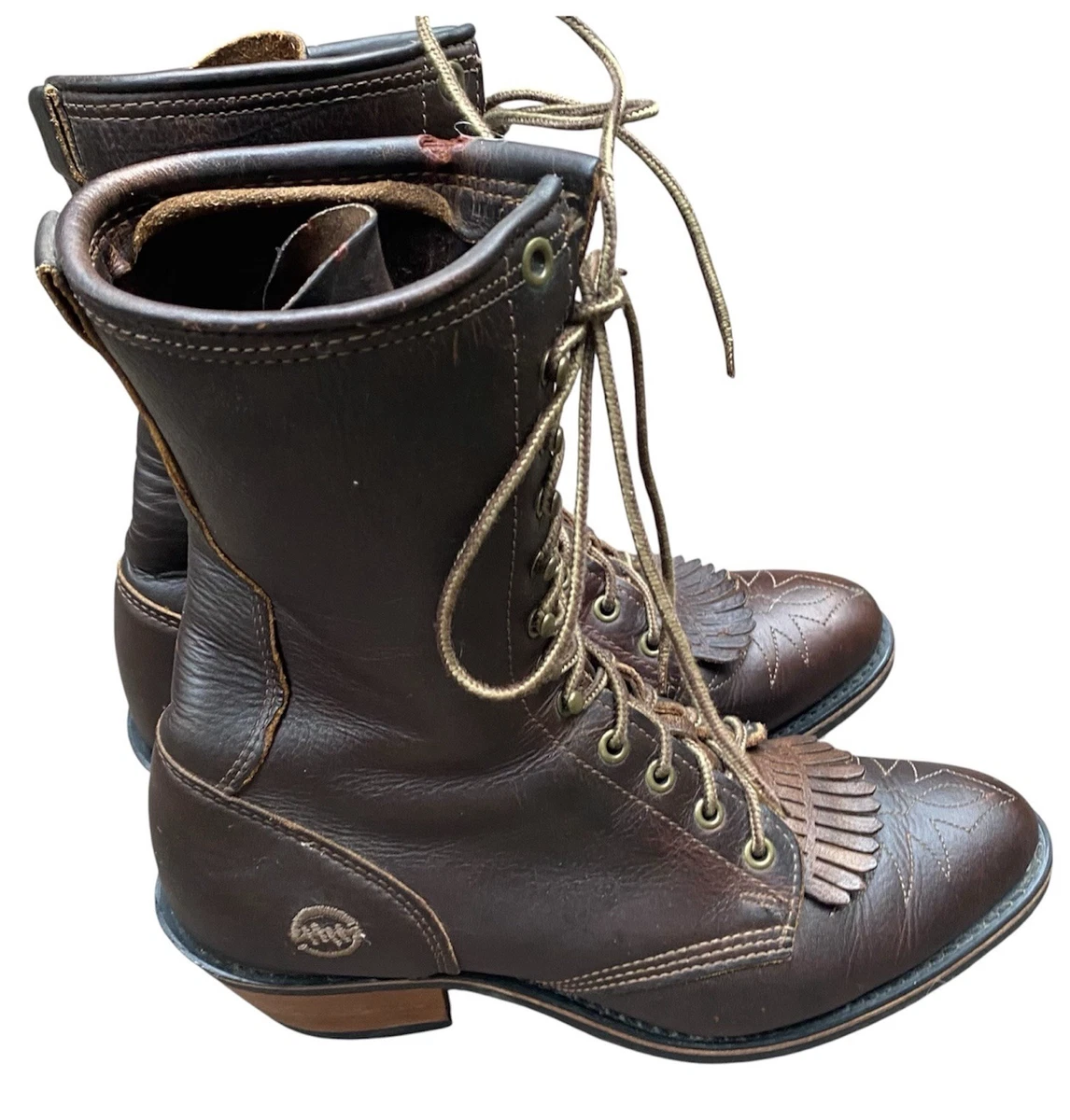 Brown Double-H Boots Lace Up Boots for Men for Sale | Shop  display picture 1