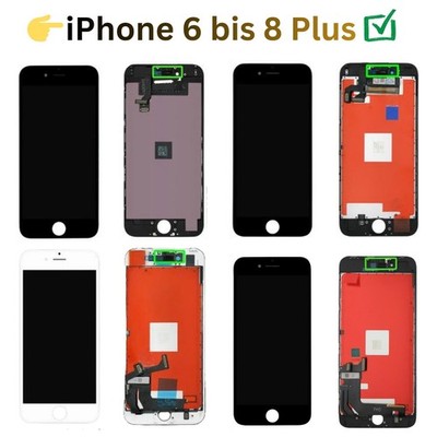 Komplettes LCD Display für  iPhone 6, 6s, 7, 8 & Plus Modelle mit Klebestreifen