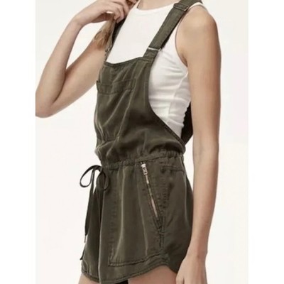 Aritzia Wilfred Free Beatriz Romper Olive Green Lyocell Utility Overall Small