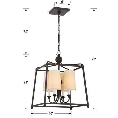 Crystorama Lighting Group 2245 Sylvan 4 Light 16"W Pendant - Nickel - Picture 11 of 12
