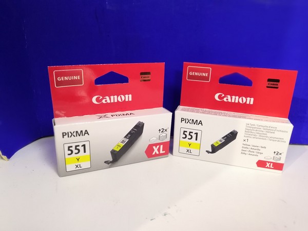 2X Canon Druckerpatrone CLI-551Y XL Original Gelb 6446B001 , Ip8750 MG7550 MX925-image