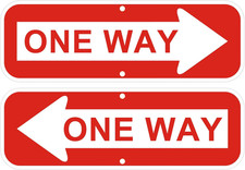2 Pack One Way Sign with Arrow 18X6 Inch Left Right Reflective Aluminum