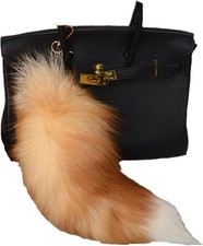 Fox Tail Keychain, Brown Fur Keyring, Soft Fluffy Bag Hanging Charm, Women's...