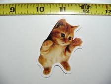 KITTEN READY TO GRAB CAT SMALL STICKER DECAL FELINE PET HOUSE FUNNY