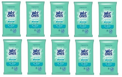 BL Wet Ones Anti-Bacterial Hand Wipes Extra Gentle 20Ct X 10 Pieces