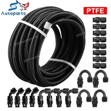 4AN-6AN-8AN-10AN Nylon Braided PTFE Fuel Line 10FT-30FT with 20 Fitting Hose Kit
