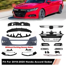 For 2018-2020 Honda Accord Complete Front Bumper Cover Grille Fog Light Assembly