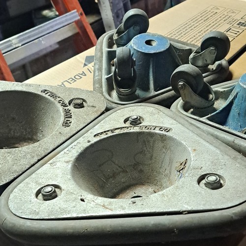 The Colson Co. Steel Triangular Dolly Cart Wheels Set Heavy Duty Industrial