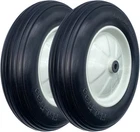 Flat Free Wheelbarrow Tires 2-Pack 4.80/4.00-8" with Steel Rim and Bearings