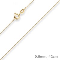 0,8Mm Rund-Ankerkette Collier Mit ZwischenöSe Aus 585 Gold Gelbgold 42Cm