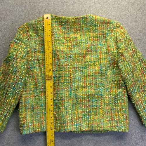 Zacharee Damen Grün Tweed Blazer Sakko Größe 12 Karriere Bunt Brunch Kirche - Bild 10 von 12