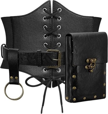Women Renaissance Corset Belt Pouch Halloween Medieval Renaissance Costume Ac...