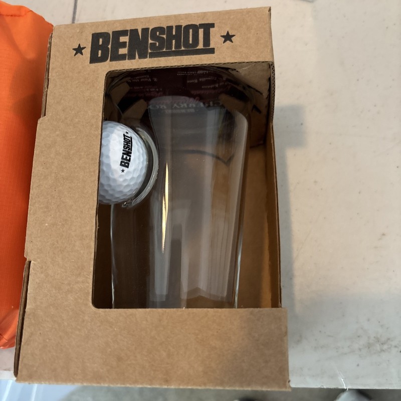 BenShot 11oz Glass Embedded Titleist Golf Ball Father’s Day Gift For Dad NIB