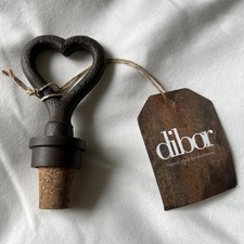 Dibor French Rusic Cast Iron Heart Bottle Stopper Re-Seal Wine,Champagne Bottles