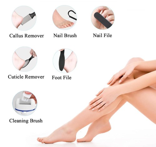 Electric Foot File Waterproof Hard Skin Remover Feet Pedicure Set Rechargeable - Picture 10 of 11