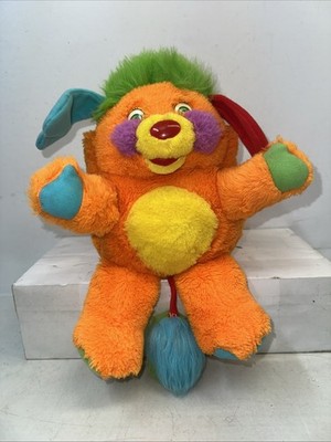 Vintage 1980s Popples Puzzle Plush Orange Green Stuffed Animal