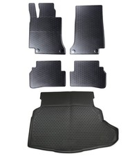 Gummi Fußmatten Kofferraumwanne Set für Mercedes W205 Limo 14- Gummimatten