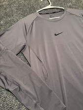 Nike Pro Dri-Fit Gray Tight Fit Men's M Long Sleeve Compression Shirt