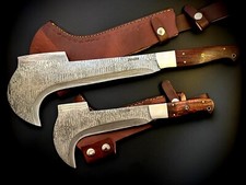 Handmade Axe | Genuine Damascus steel Hatchet | Bill Hook | Leather Sheath |