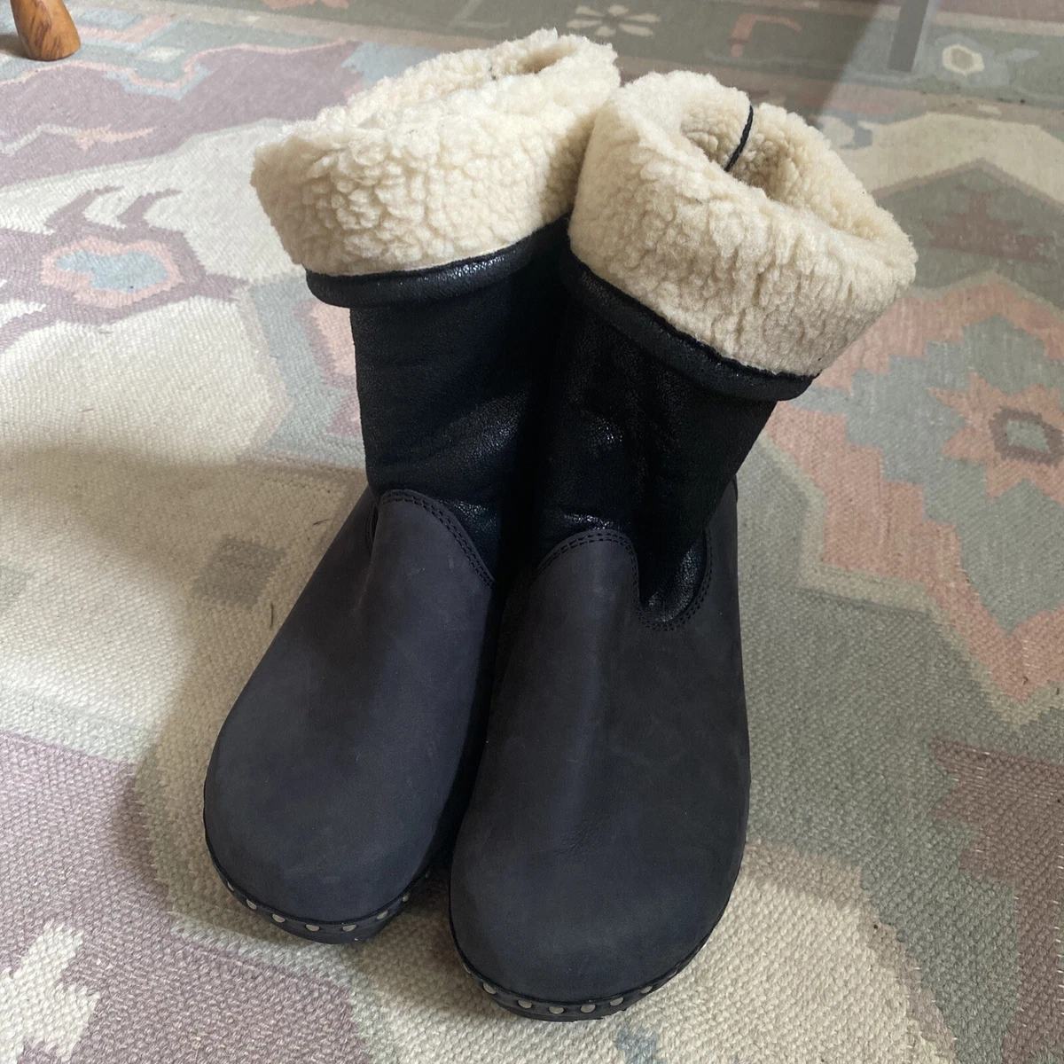 Berkemann winter clogs boots 4.5 black nubuck leather Orthopaedic