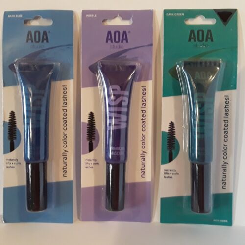Mascara, 3 Colors , Blue-Purple-Green by AOA Studio- Wisp Mascara, Long Wearing