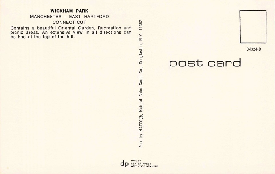 Connecticut Wickham Park Vintage Standard Chrome Postcard Unposted eBay