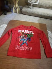 Marvel Avengers Reversible Long Sleeve Crewneck Youth Large In VGC
