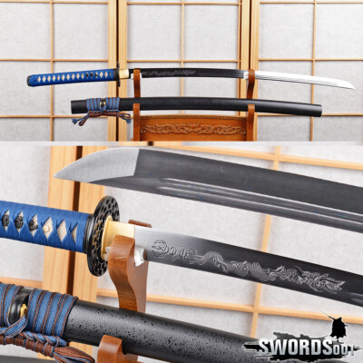 Japanese Samurai Katana T10 Steel Sharp Blade Sword Double Bo-hi Battle Ready
