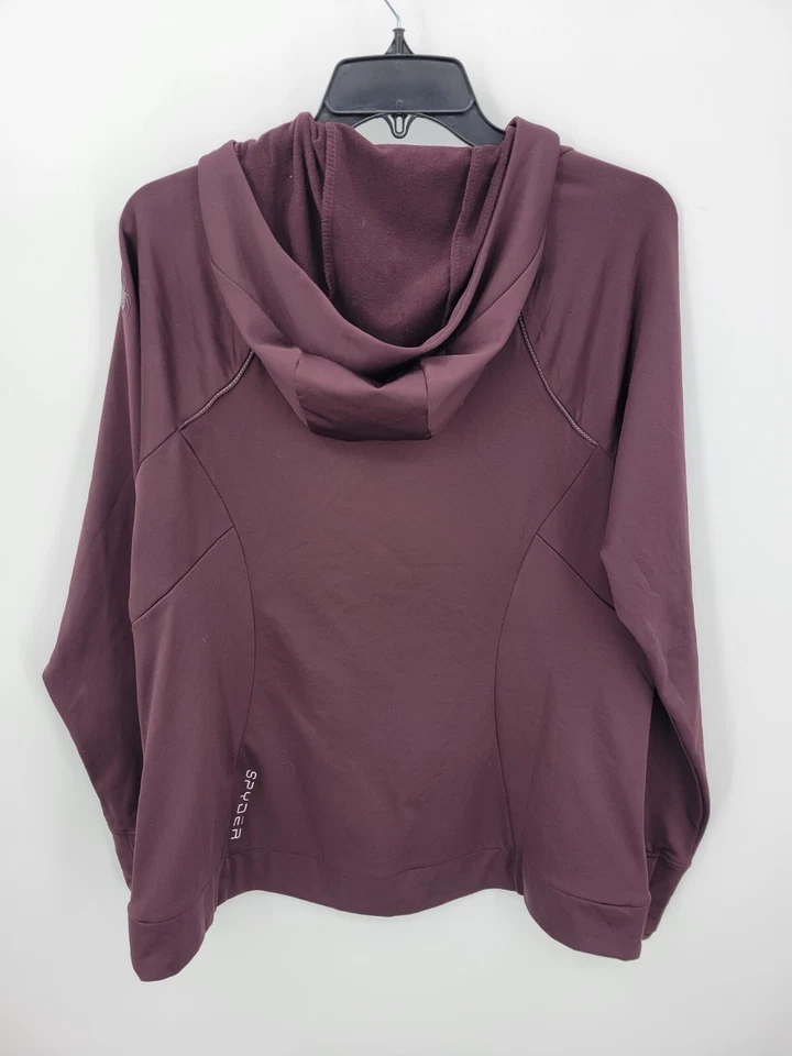 Chaqueta Spyder Active para mujer XL granate con capucha cremallera ropa deportiva bolsillos al aire libre Foto 2 de 4