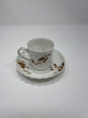 Vintage E Bourgeois Paris Autumn Leaves Cup & Saucer