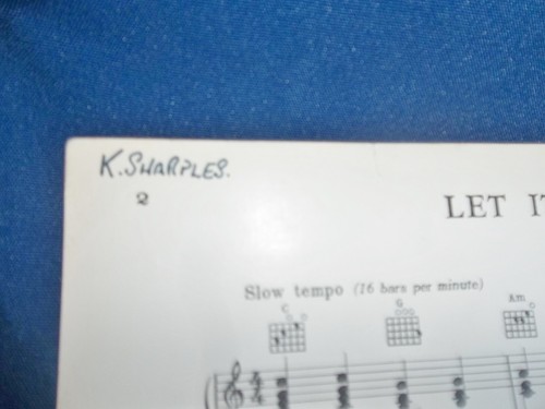 THE BEATLES ORIGINAL SHEET MUSIC GENUINE 1970 LET IT BE NORTHERN SONGS LTD. 4/- - Picture 12 of 17